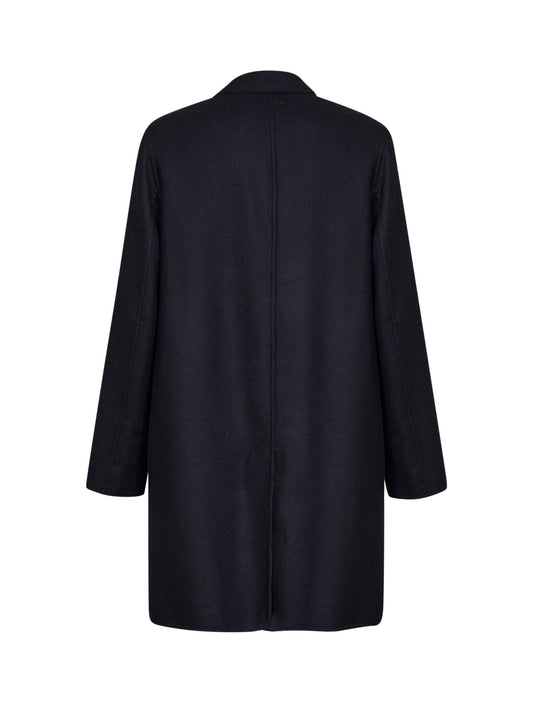 Navy blue wool blend reversible coat