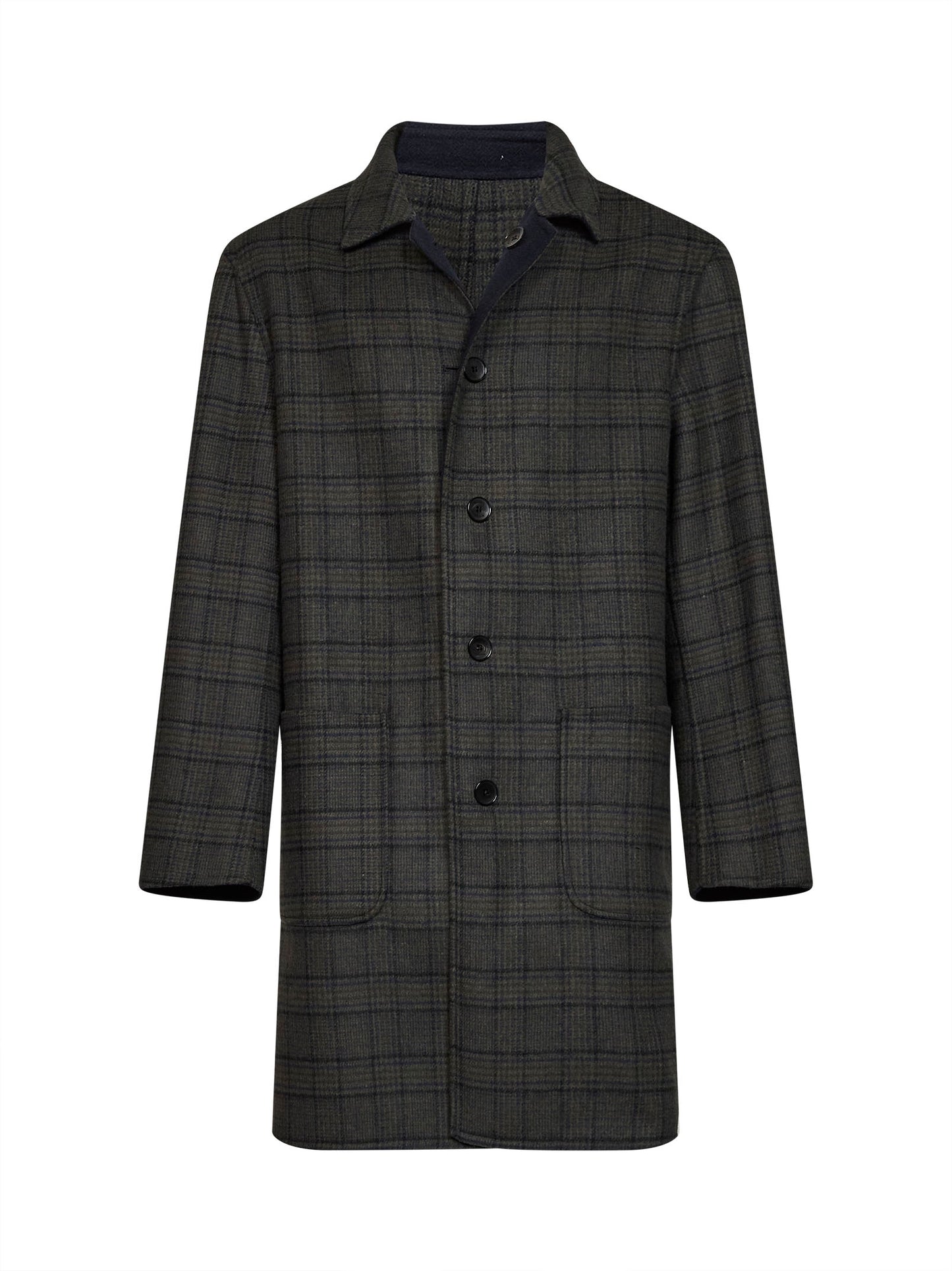 Navy blue wool blend reversible coat
