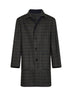 Navy blue wool blend reversible coat