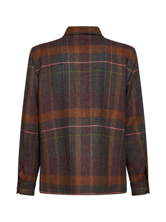 Giacca camicia in Madras a quadri multicolore<BR/>