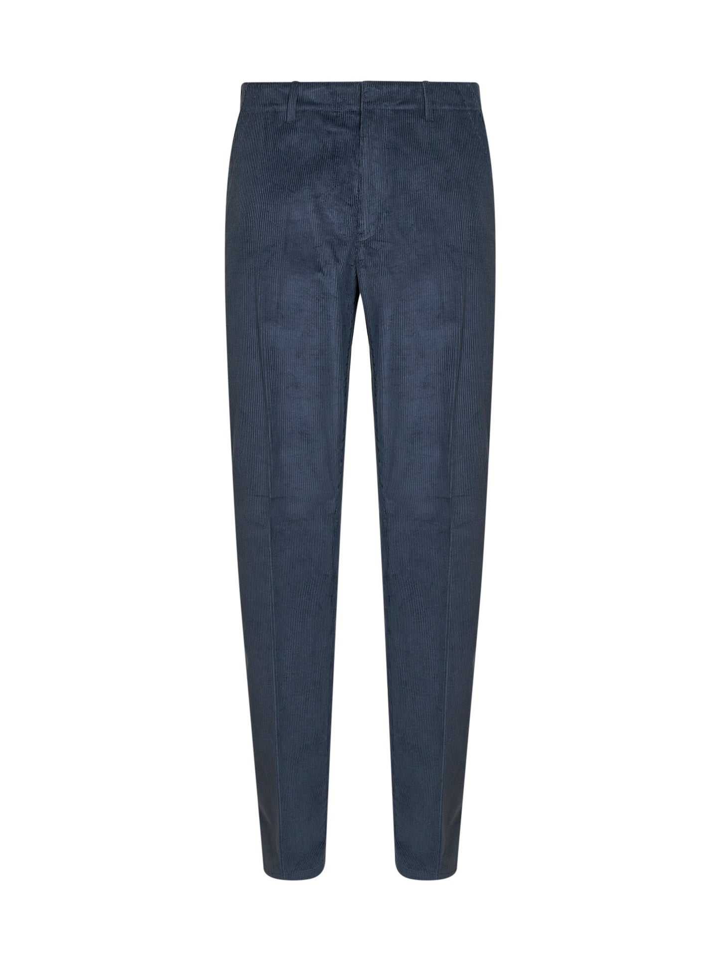Blue stretch cotton corduroy trousers