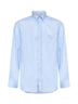 Camicia button-down con logo in cotone azzurro