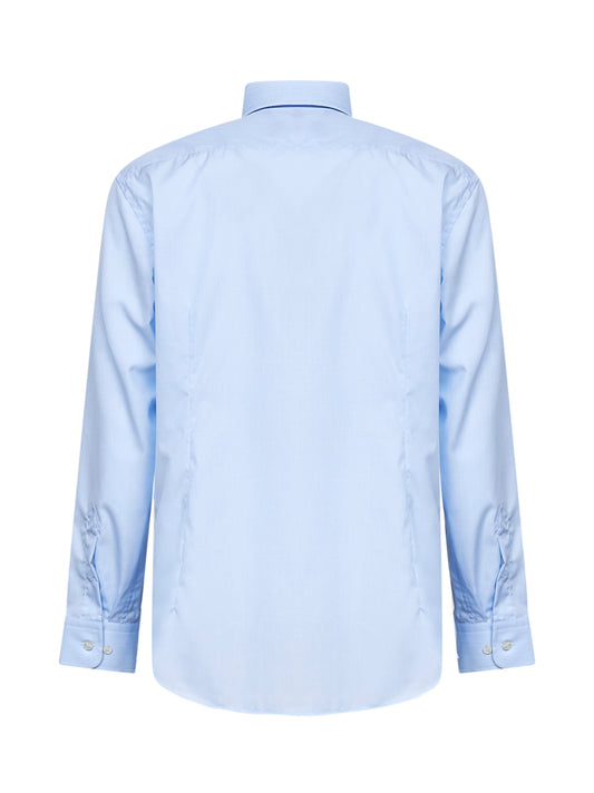 Camicia button-down con logo in cotone azzurro