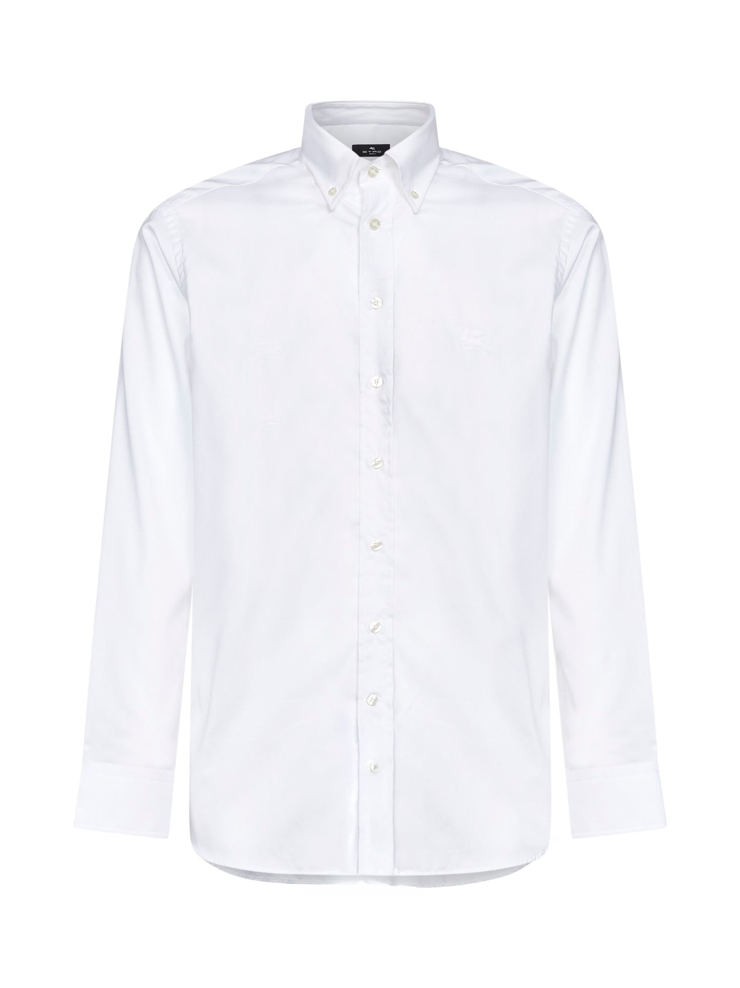 Camicia button-down con logo in cotone bianco