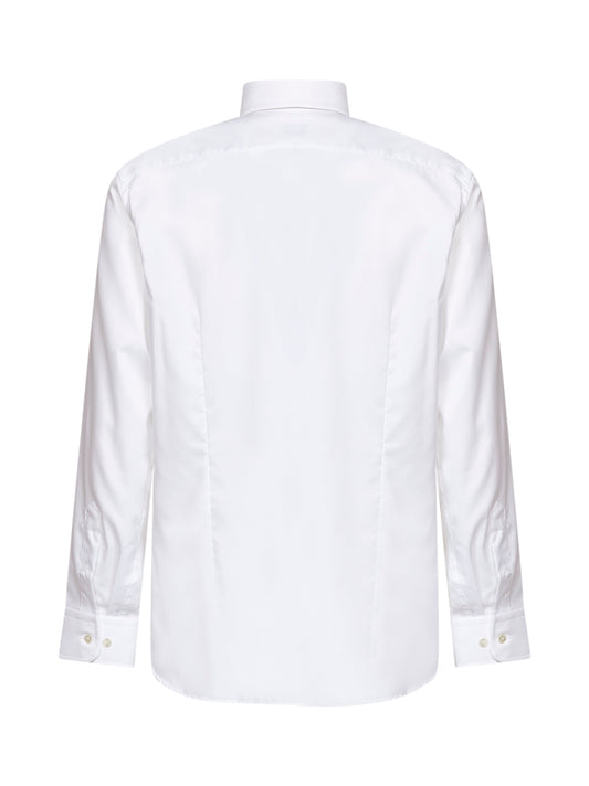 Camicia button-down con logo in cotone bianco