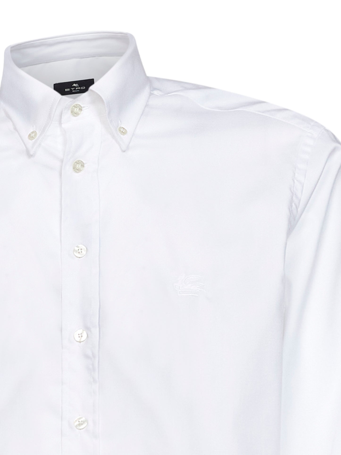 Camicia button-down con logo in cotone bianco
