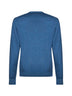 Mid avio blue two-tone wool logo sweater