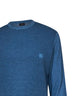 Mid avio blue two-tone wool logo sweater