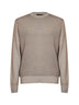 Maglione con logo in lana bicolore grigio beige