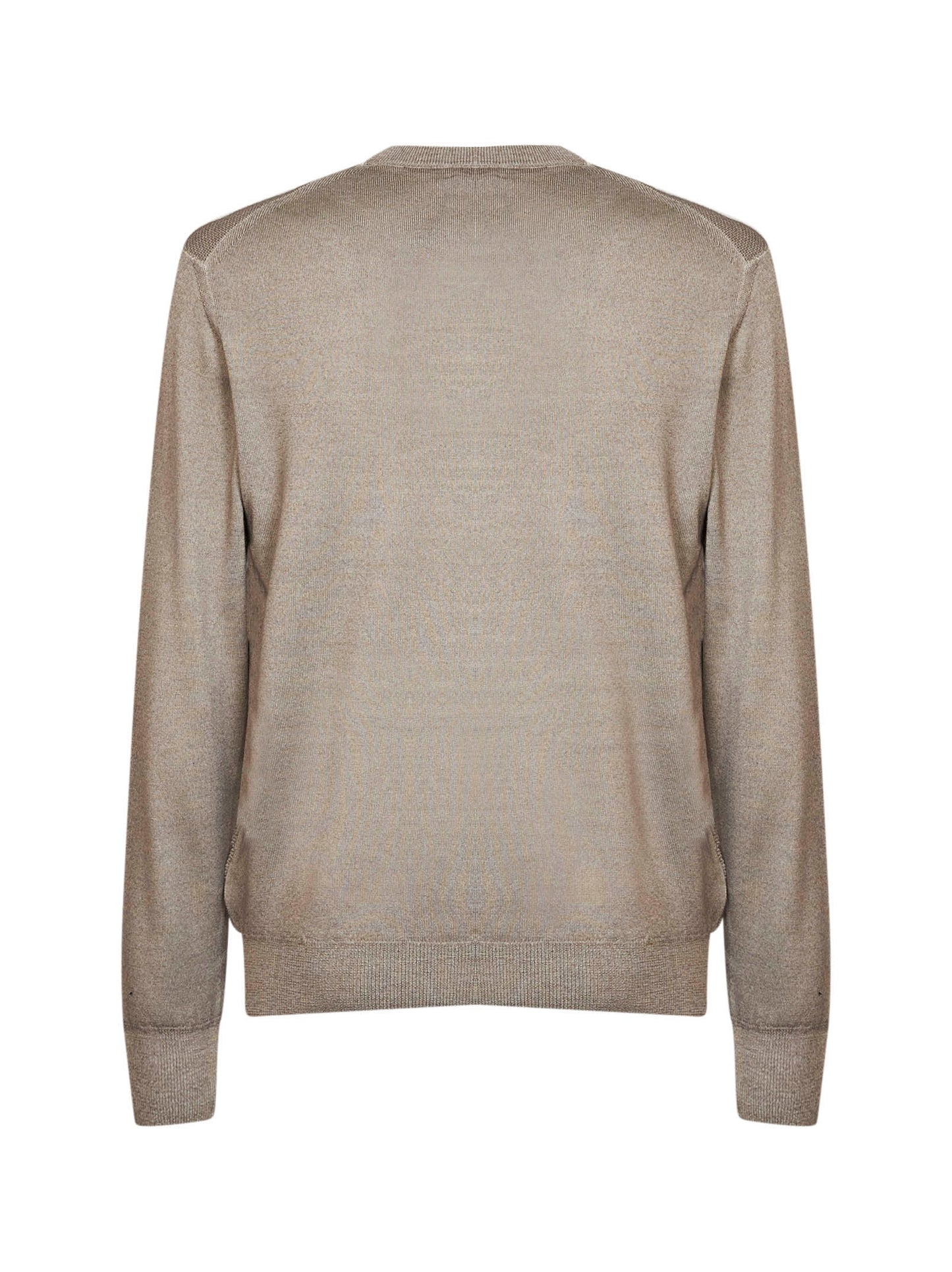 Maglione con logo in lana bicolore grigio beige