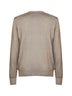 Maglione con logo in lana bicolore grigio beige