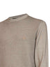 Maglione con logo in lana bicolore grigio beige