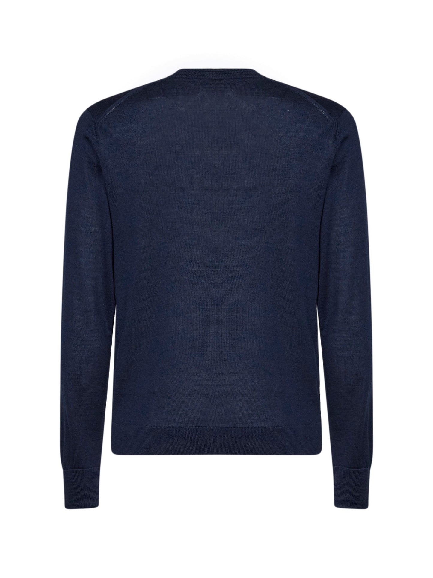 Navy blue wool and silk Pegaso-embroidered sweater