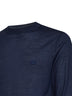 Navy blue wool and silk Pegaso-embroidered sweater