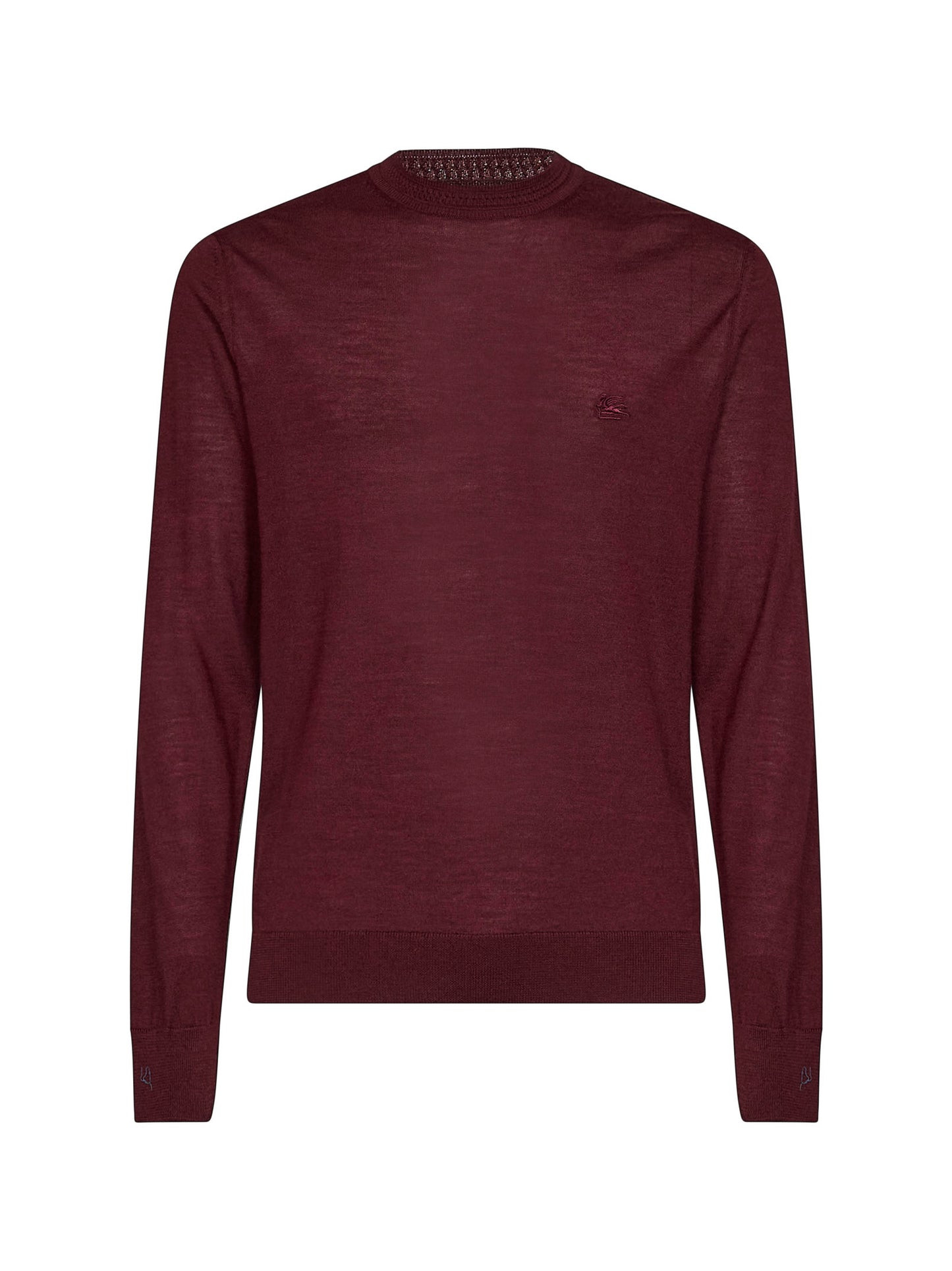 Burgundy wool and silk Pegaso-embroidered sweater