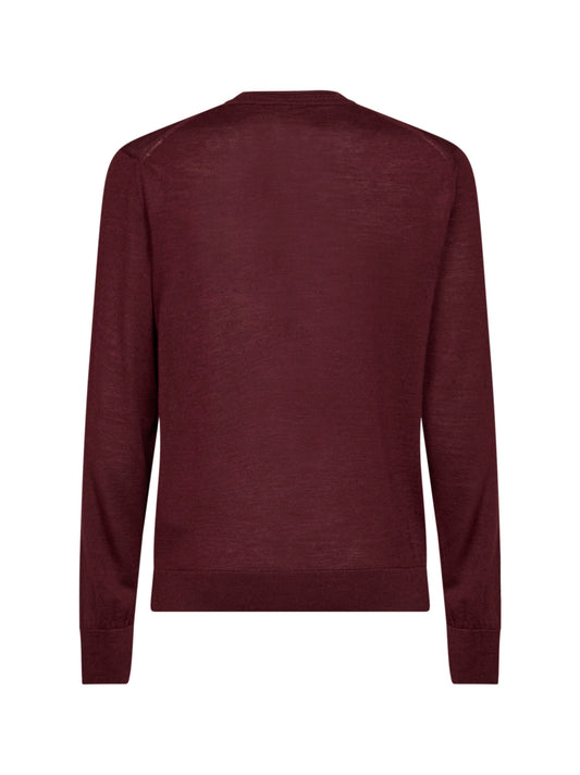 Burgundy wool and silk Pegaso-embroidered sweater