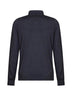 Indigo two-tone wool knit logo-embroidered polo shirt