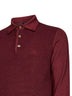 Burgundy two-tone wool knit logo-embroidered polo shirt