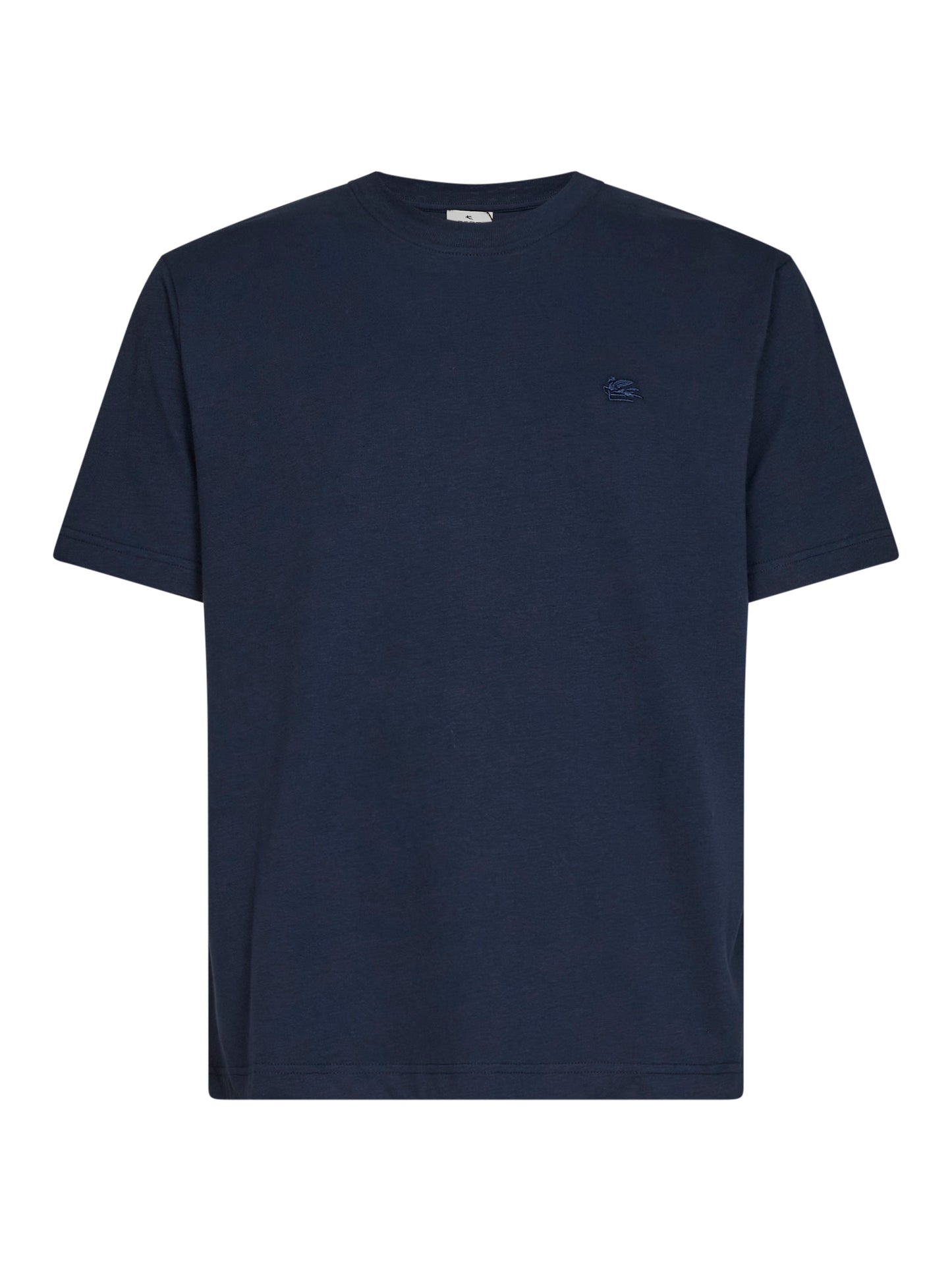Navy blue cotton logo-embroidered T-shirt