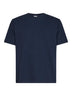 Navy blue cotton logo-embroidered T-shirt
