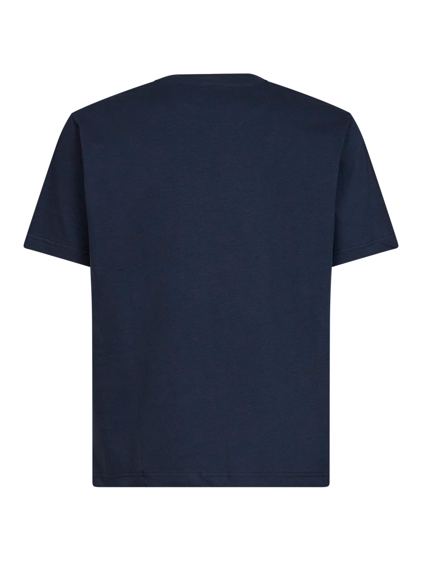 Navy blue cotton logo-embroidered T-shirt