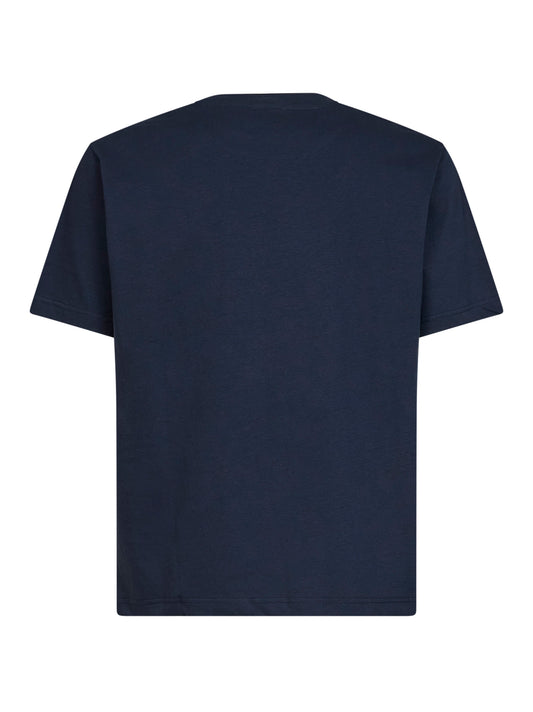 T-shirt in cotone blu navy con ricamo logo