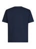 Navy blue cotton logo-embroidered T-shirt