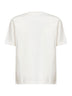 T-shirt in cotone beige con ricamo logo