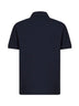 Navy blue cotton piqué Pegaso-embroidered polo shirt