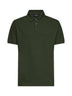 Olive green cotton piqué Pegaso-embroidered polo shirt