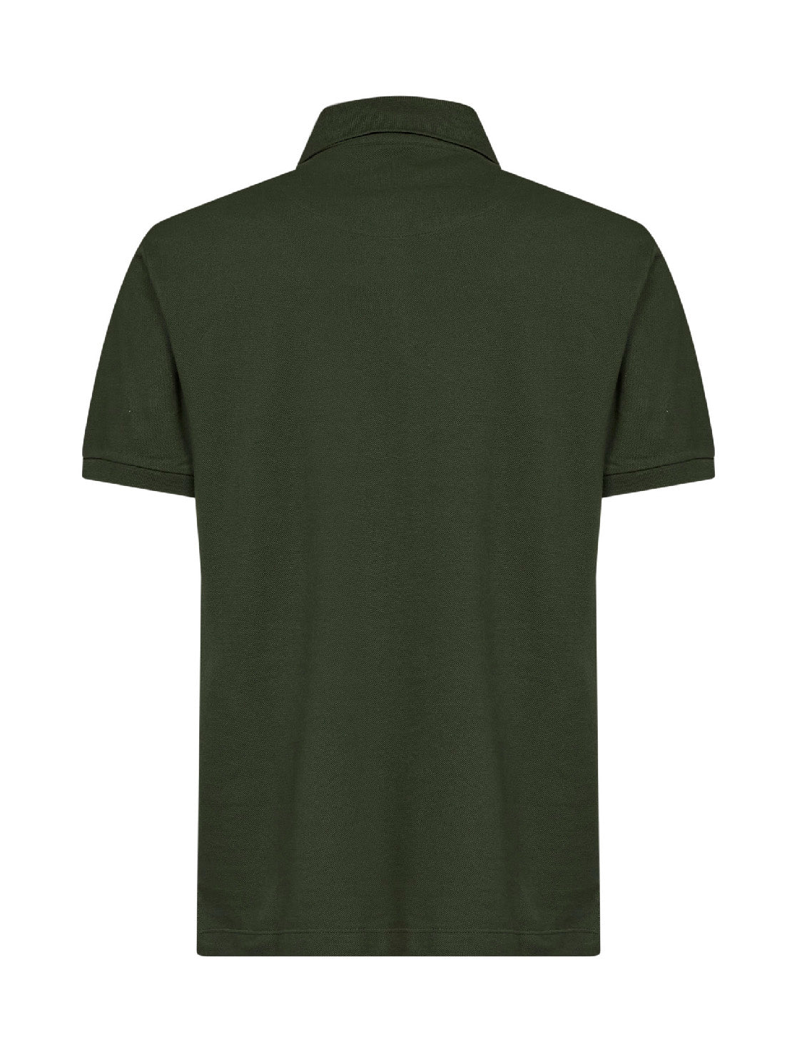 Olive green cotton piqué Pegaso-embroidered polo shirt