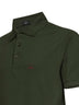 Olive green cotton piqué Pegaso-embroidered polo shirt