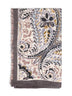 Beige wool and silk scarf with floral Paisley pattern