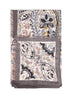 Beige wool and silk scarf with floral Paisley pattern