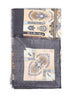 Cream wool and silk scarf with floral Paisley pattern