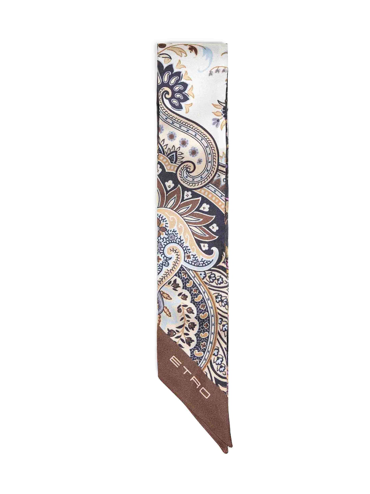 Black silk twill paisleyna with Paisley pattern
