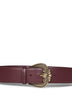 Burgundy leather belt with Paisley buckle