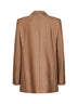 Camel striped wool jacquard double-breasted blazer
