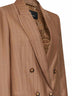 Camel striped wool jacquard double-breasted blazer