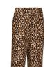 Pantaloni stampati in crêpe de Chine di seta beige