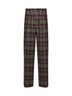 Grey check-pattern stretch wool trousers