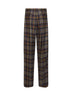 Grey check-pattern stretch wool trousers