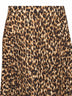 Gonna lunga plissettata in sablé stretch stampato beige