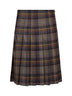 Grey stretch wool plaid pleated short skirt