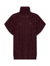 Burgundy Paisley-pattern stitch knit turtleneck sweater