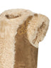 Camel shearling vest with peacock embroidery