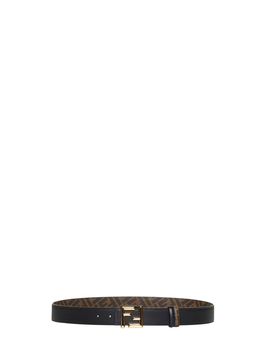 Reversible black leather belt
