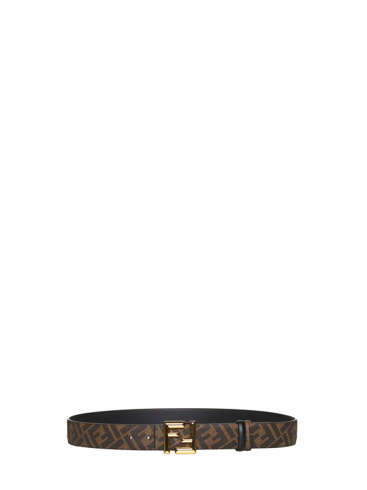 Reversible black leather belt