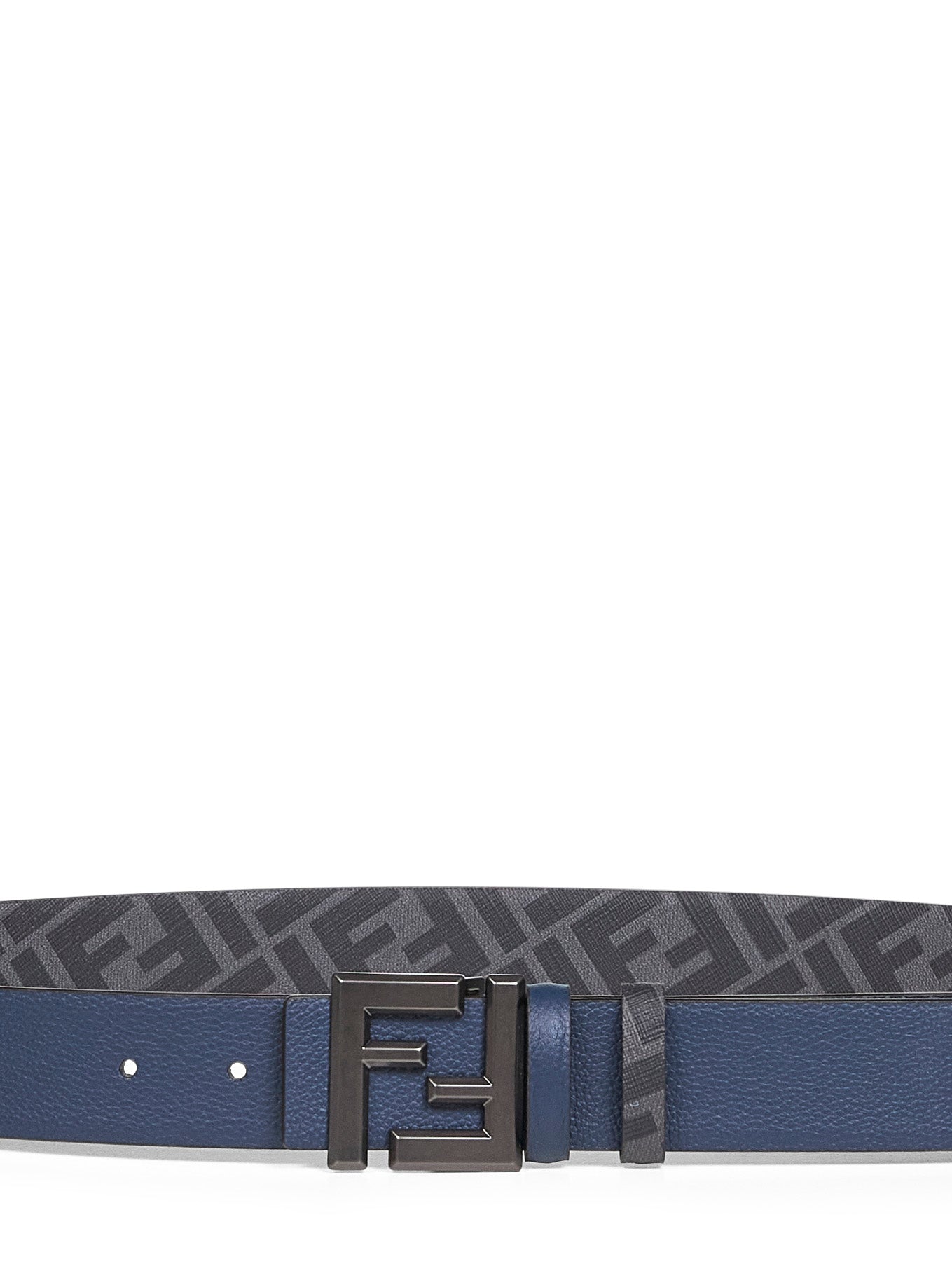 Cintura reversibile Squared FF in pelle e Tela FF
