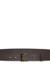 Cintura 30 mm FF in pelle liscia marrone scuro